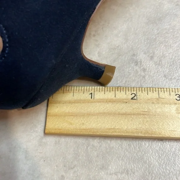 Journee Collection woman’s navy blue micro suede heels. Size 7.5. - Picture 8 of 11